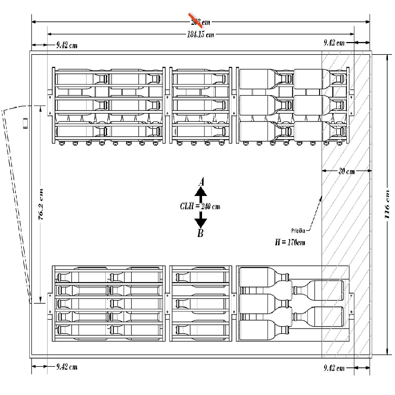 Regálová stena - Pôdorys